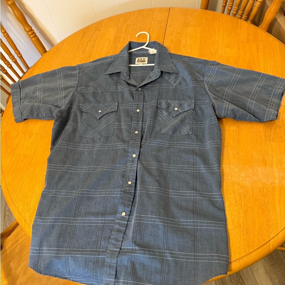 Ely Cattleman Blue Short Sleeve Shirt